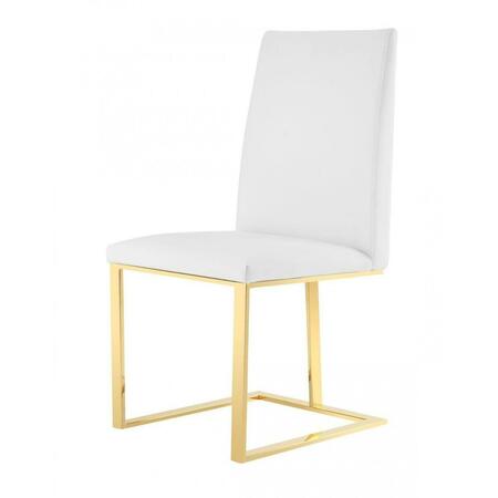 GFANCY FIXTURES White Gold Contemporary Dining Chair GF3097666